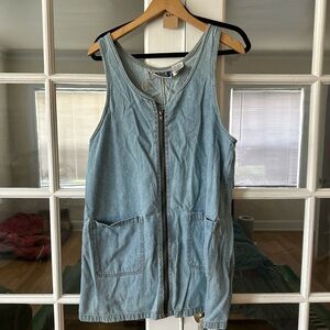 Denim Zip-Up Sleeveless Dress